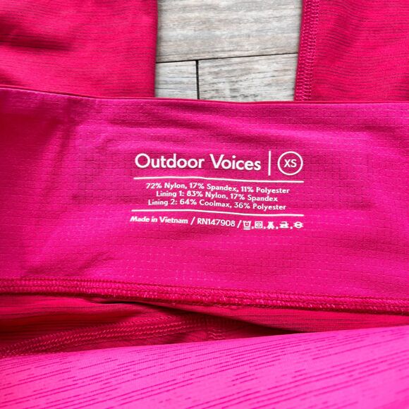 Outdoor Voices TechSweat Core 7/8 Leggings Hot Pink XS High Rise Gym Yoga - Picture 3 of 6